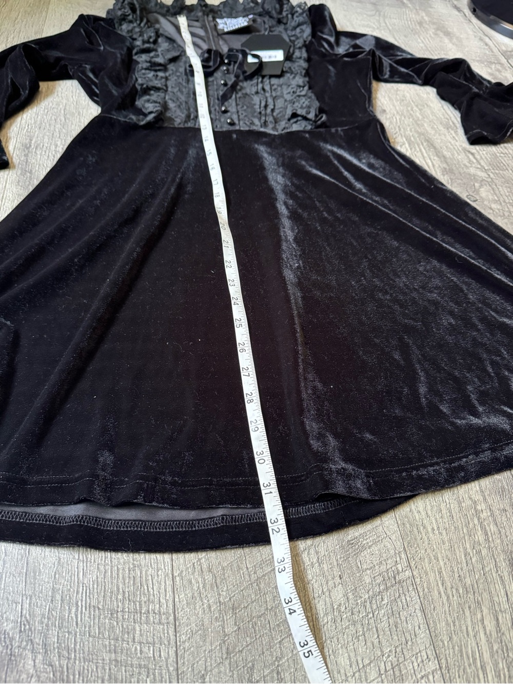 Killstar: Laid To Rest Black Velvet Dress Bell Sleeve Fit & Flare Size M - Picture 9 of 9